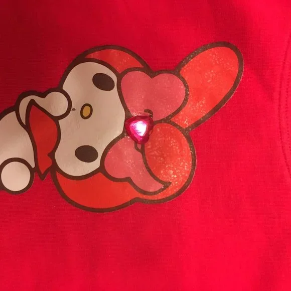 ADORABLE new vintage y2k hoodie and crop top with my melody and crystal hearts! - Picture 13 of 15